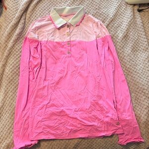 Lilly Pulitzer Pink Long Sleeve Polo Top